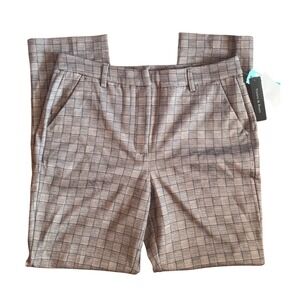 Violets & Roses‎ Brown Glen Plaid Straight Leg Trousers Stitch Fix NWT Womens 12